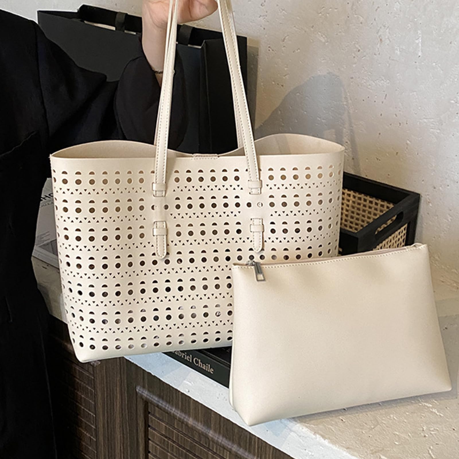 Borsa a Tracolla Leggera in PU Cava per Professionisti pendolari di Lavoro spaziosi con Tasche Multiple e pendolari quotidiani Resistenti allo Strappo