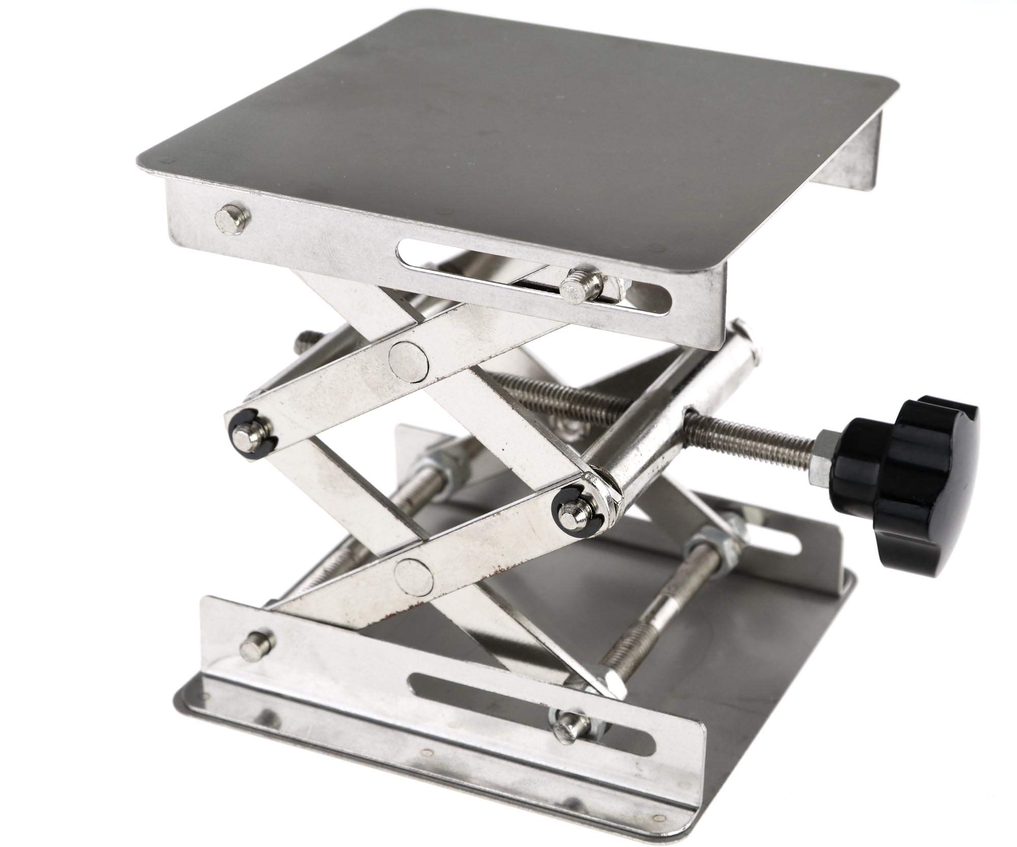 Stainless Steel Lab Stand Table Scissor Lift laboratory Jiffy Jack 100x100mm