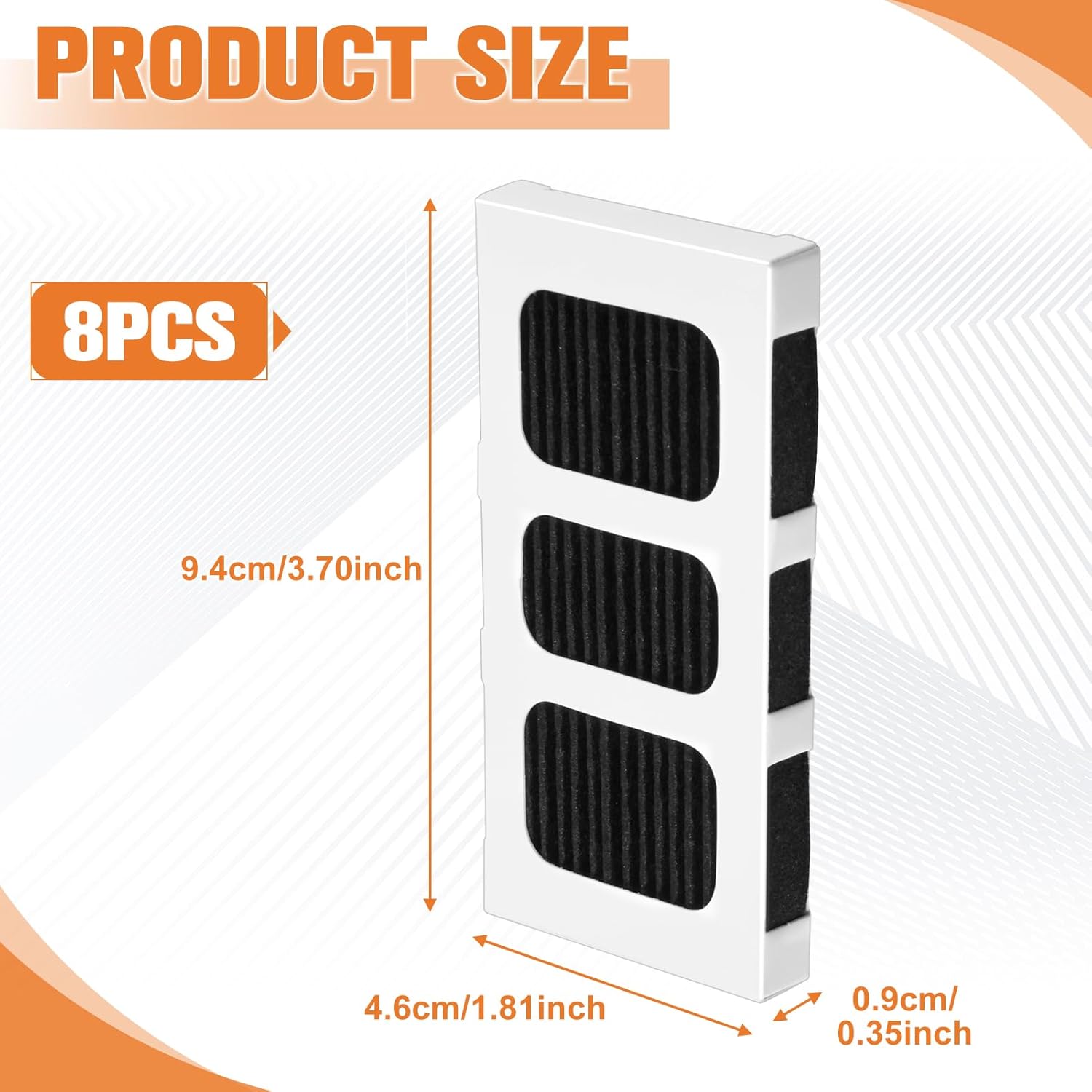 8 Pack Refrigerator Air Filter Replacement Compatible with Frigidaire Pure Air Ultra II - HypaFilter - Paultra2 Pureair Ultra 2, Reduces Odors & Improves Quality, Easy Installation