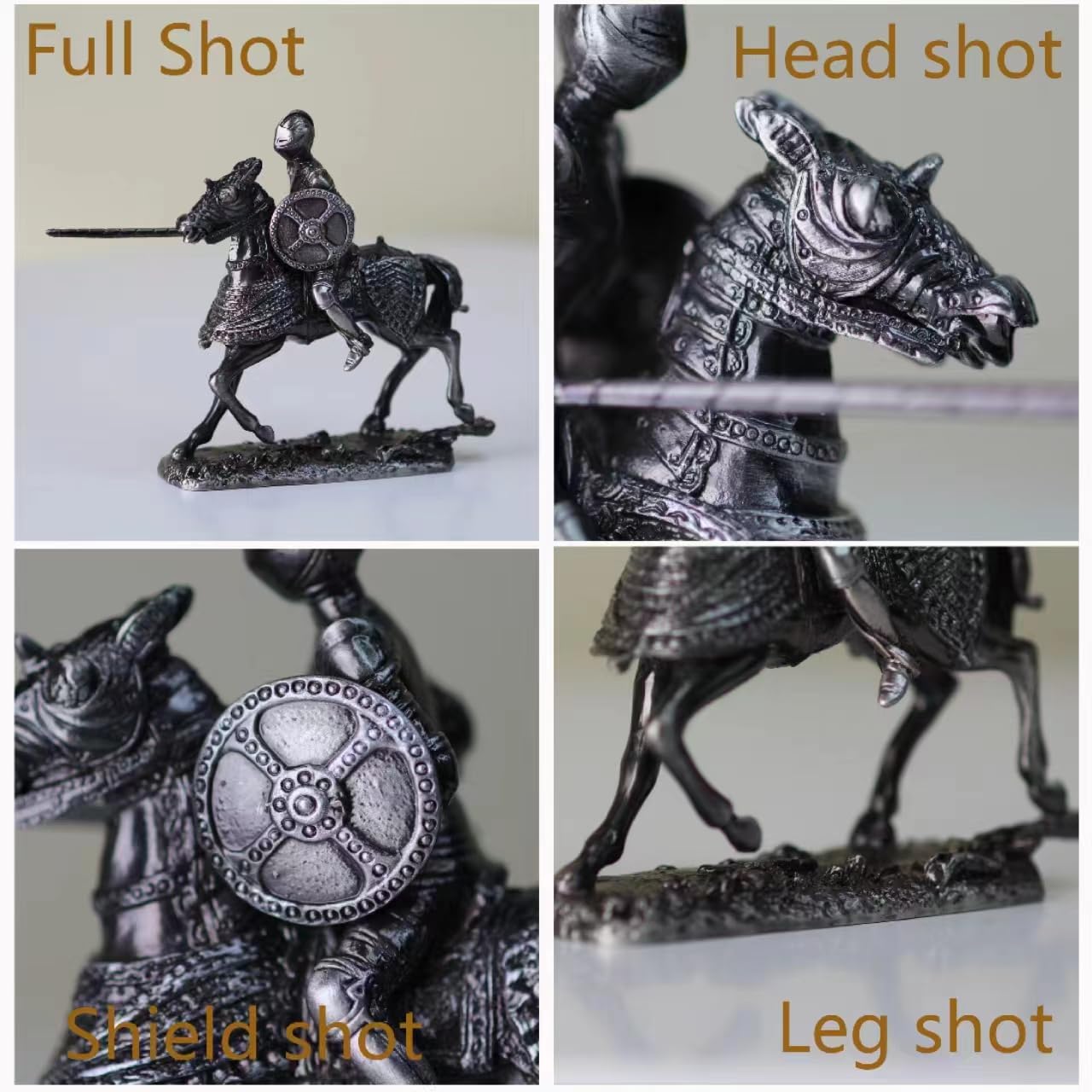 Średniowieczny rycerz metalowa statua średniowieczna dekoracja rycerz szermierz zbroja statua top kolekcja prezent 10 cm