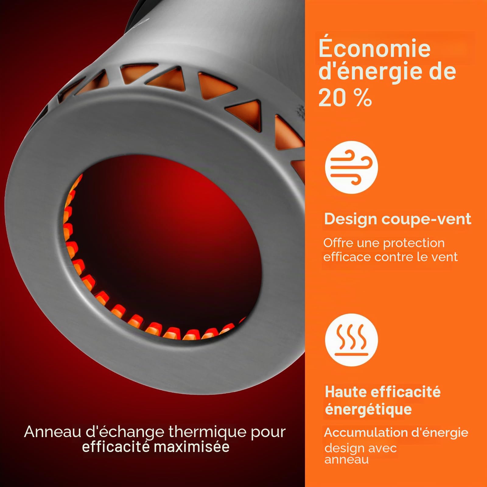 Odoland Batterie de cuisine de camping améliorée - Ustensiles en aluminium avec brûleur et tasse - Couverts pliables - Mini réchaud pour pique-nique en plein air