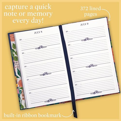 Miniatura 4 de Steel Mill & Co - Diario de 5 años, libro de recuerdos de una línea al día, pequeño diario de gratitud de 6.5 x 4 pulgadas para mujeres, flores de