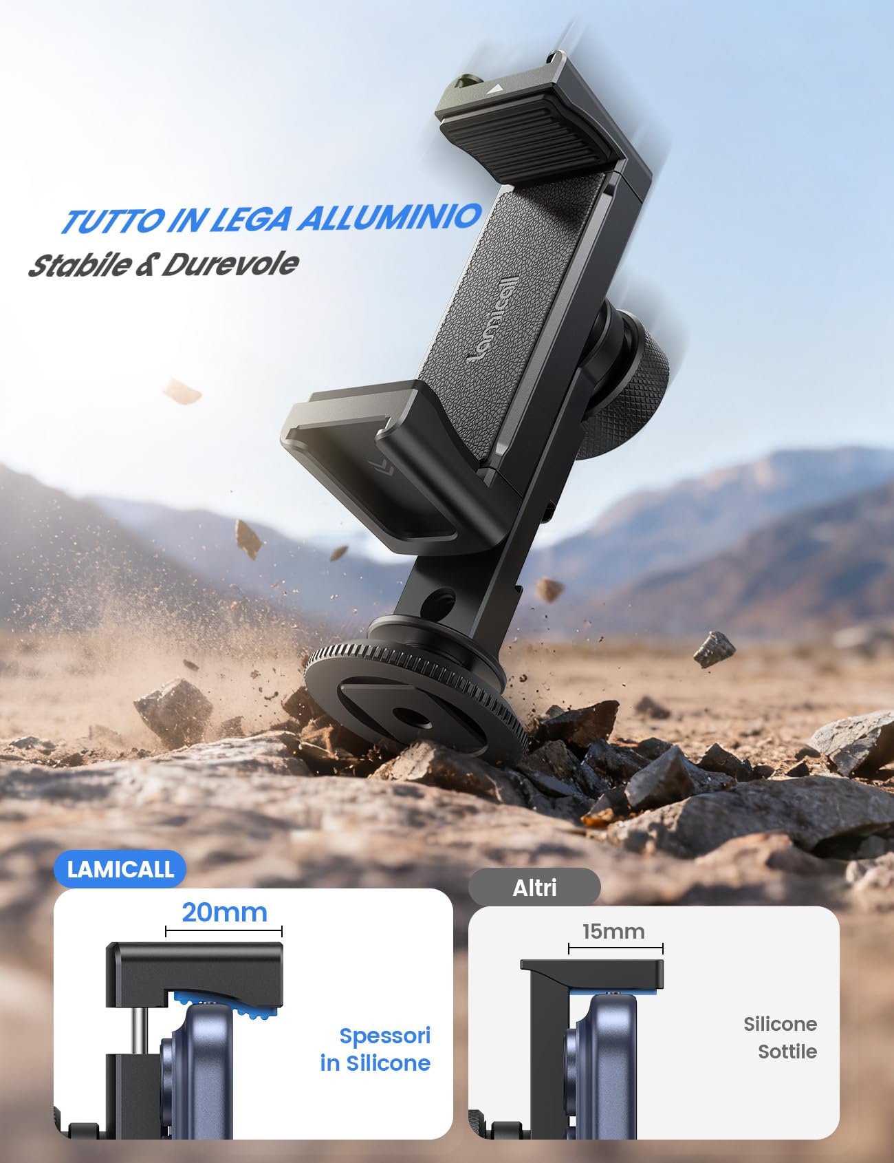 Lamicall 3-IN-1 Adattatore Cellulare per Treppiedi - [TOP Alluminio]