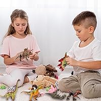 Vista 6 de OuMuaMua Juguetes de dinosaurio para niños de 3 a 5 años, paquete de 12 figuras realistas de dinosaurio de plástico que incluye T-Rex, estegosaurio