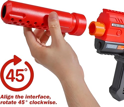 Miniatura 4 de Yewdrum Pistola de juguete de balas suaves de espuma motorizada, 100 dardos, dos cartuchos de dardos de 20 capacidades, regalo de juguete para