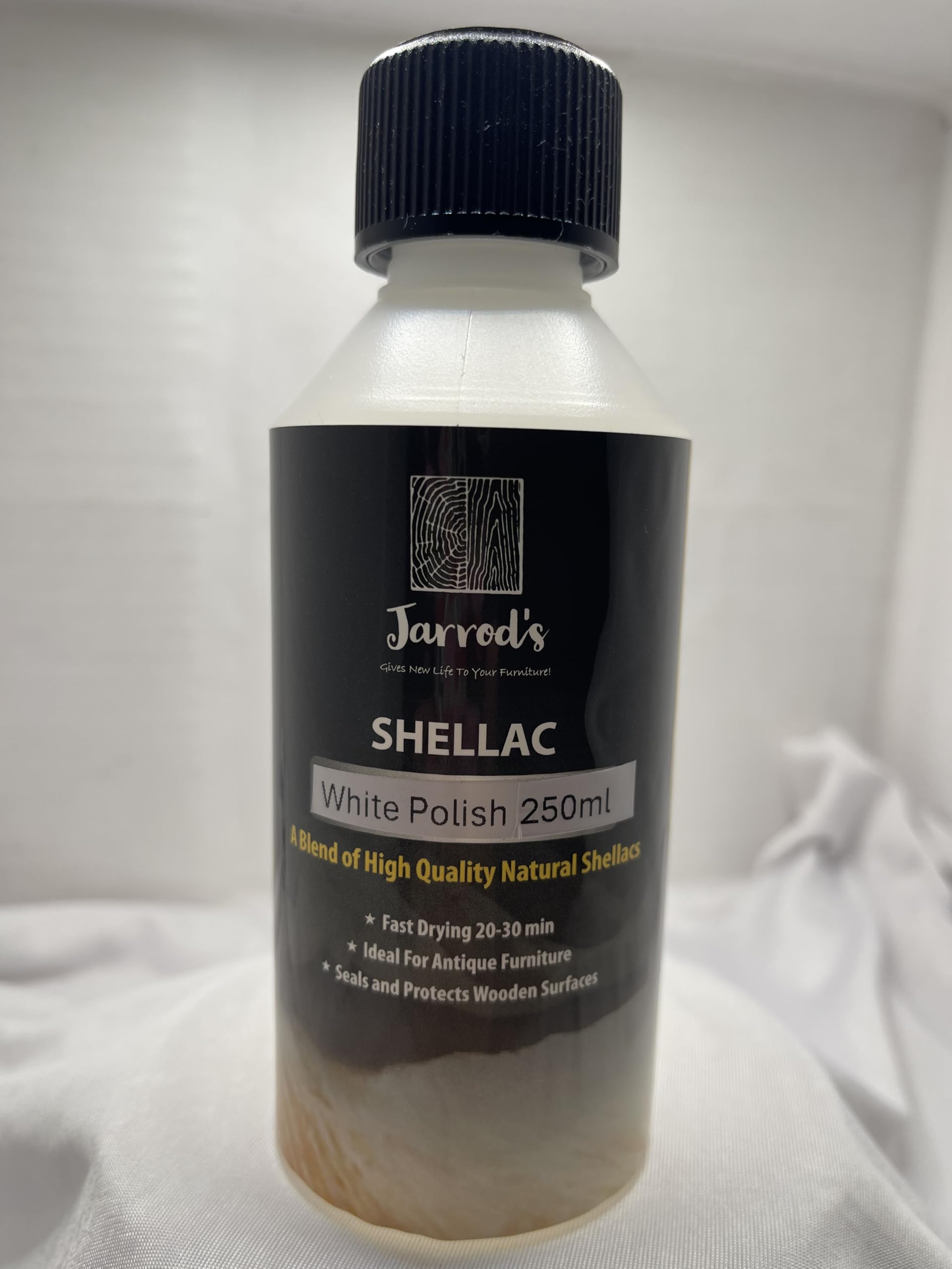Jarrod’s Special White French Polish 250ml – 2lb Cut | Clear Shellac Wood Finish | Perfect for Light Woods, Musical Instruments & Modern Furniture | UK Blended