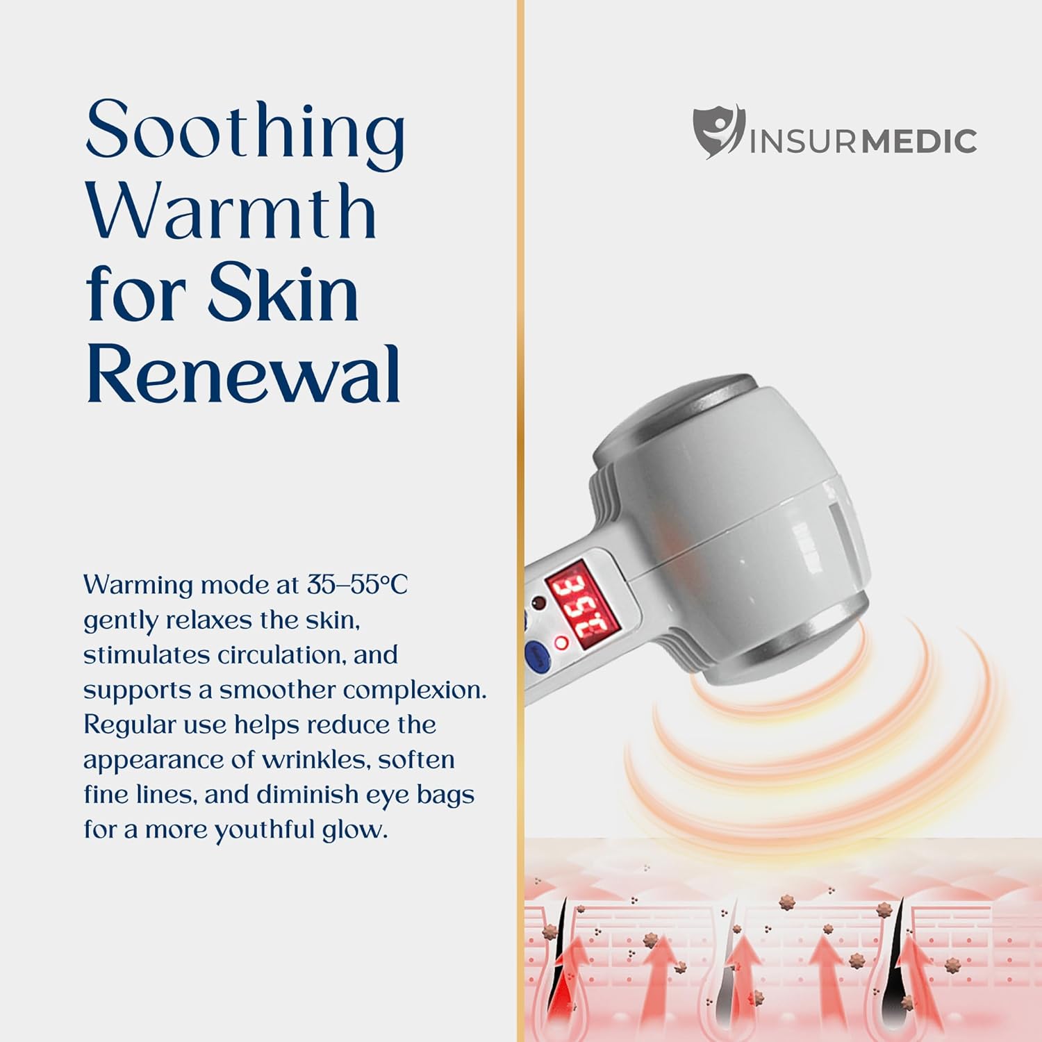 Hot and Cold Facial Massager - Cooling & Warming Vibration Beauty Tool - Spa Skincare Massage Equipment - Image 3