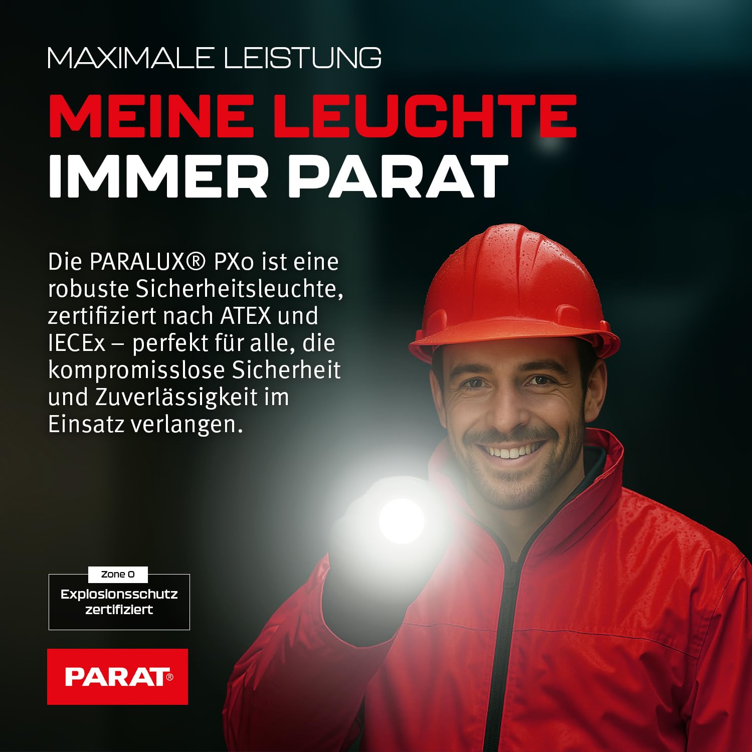 Torche Atex Parat Paralux PX3 Lampe à Main (lampe De Sécurité De Qualité Supérieure, étanche, Résistante à La Poussière, Lampe Avec Piles Torche A Main