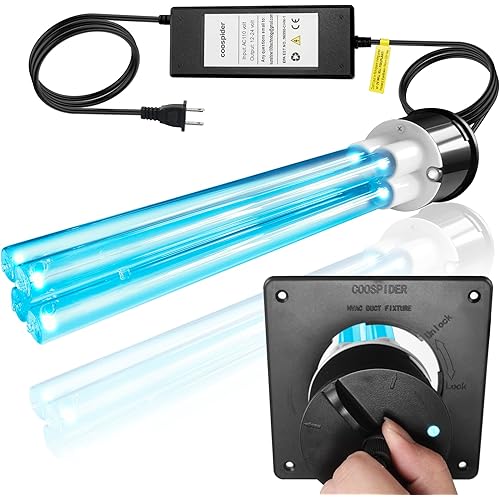 Powerful 80W HVAC Duct UVC Light, High-Power Duct Sanitizer UV Light with Ceramic Base, Dual H-Tube Design for Long-Lasting Performance - Perfect for Homes, Offices, Hospitals, Mall and Large Spaces
