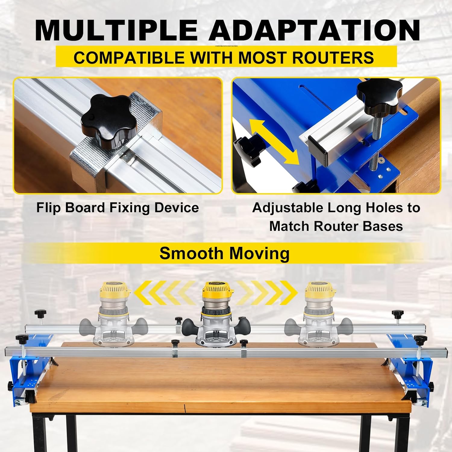 Router Sled, 48 Inches, Trimming Planing Machine for Woodworking for Slabs, XYZ Axis Adjustable, Slab Flattening Jig w/Adjustable Knob, Slab Flattening Mil, Great for Home Improvement Projects