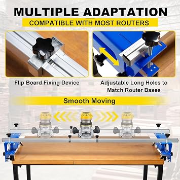 ONECHOI Router Sled, 64 Inches, Trimming Planing Machine for Woodworking for Slabs, XYZ Axis Adjustable, Slab Flattening Jig w/Adjustable Knob, Slab Flattening Mil, Great for Home Improvement Projects