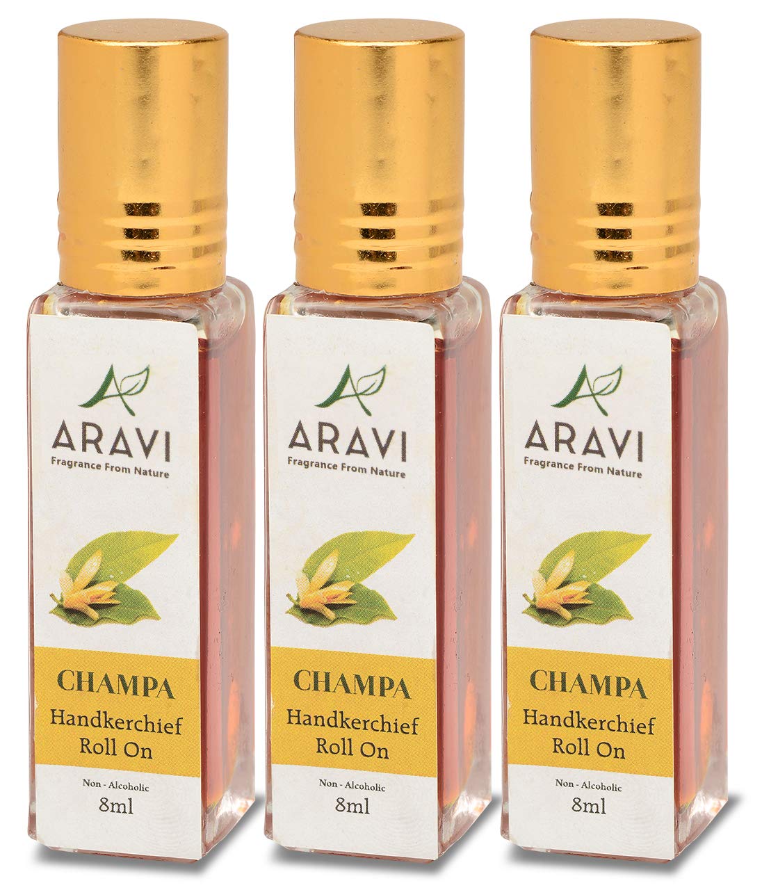A Aravi Fragrance from Nature Champa Handkerchief Roll On Perfume, 100% Natural, No Alchohol, Attar For Men and Women, 8ml, Pack of 3-image-15