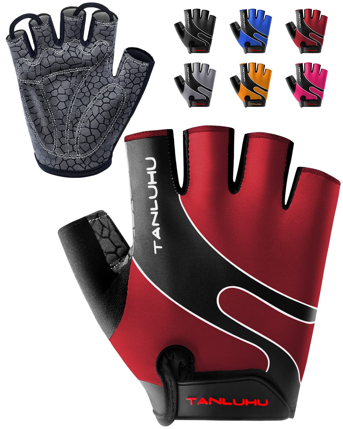 Fahrradhandschuhe Mountainbike Handschuhe Fahrrad Half Finger Road Reithandschuhe mit stoßdämpfendem Pad Biking Handschuhe für Damen und Herren