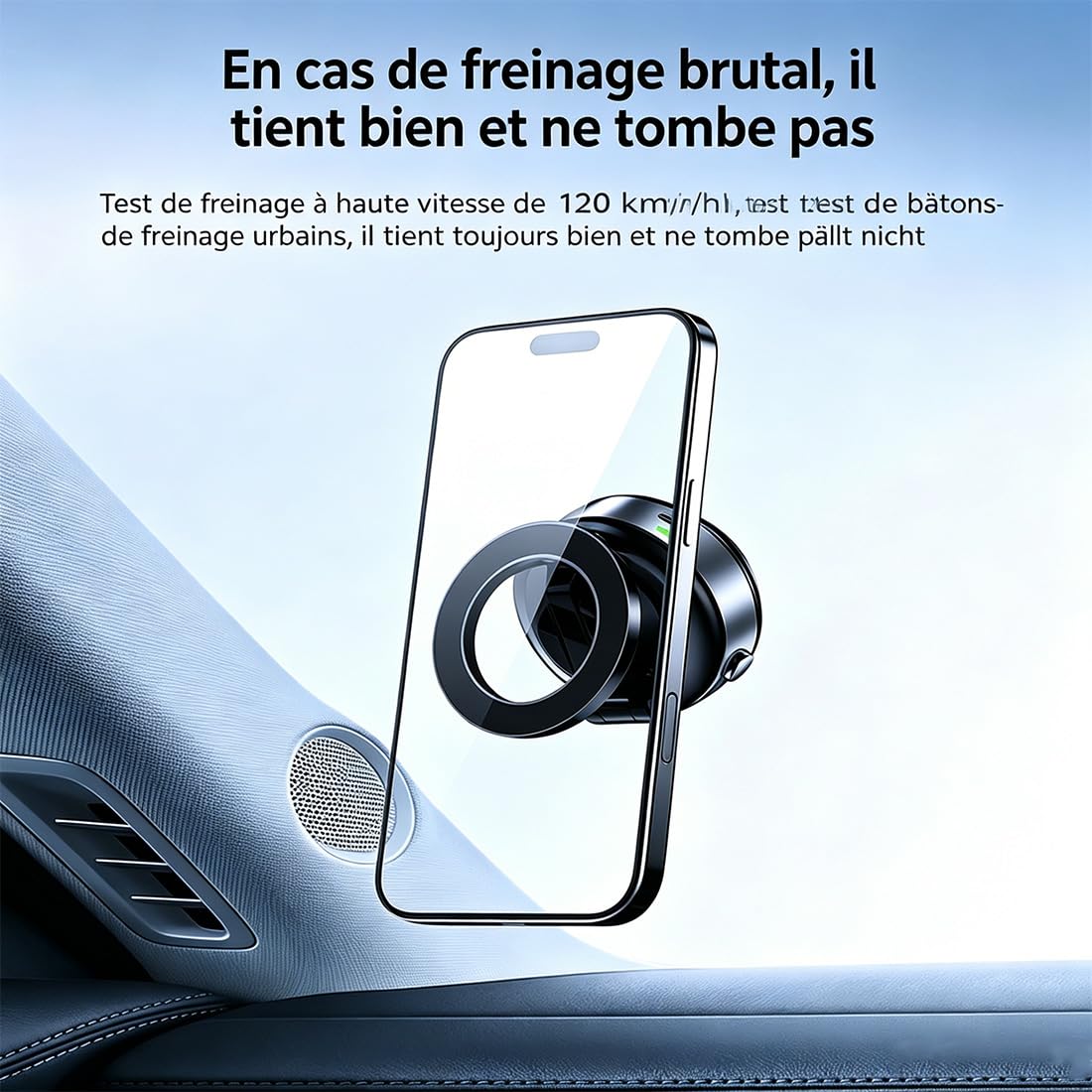 Support de Téléphone Fromevo, Support Telephone Voiture Ventouse, 360° Réglable Accessoires Auto, Stable et Antidérapant, Compatible Tous Smartphones, Idéal pour Bureau, Voiture, Appels et Vidéos (A)