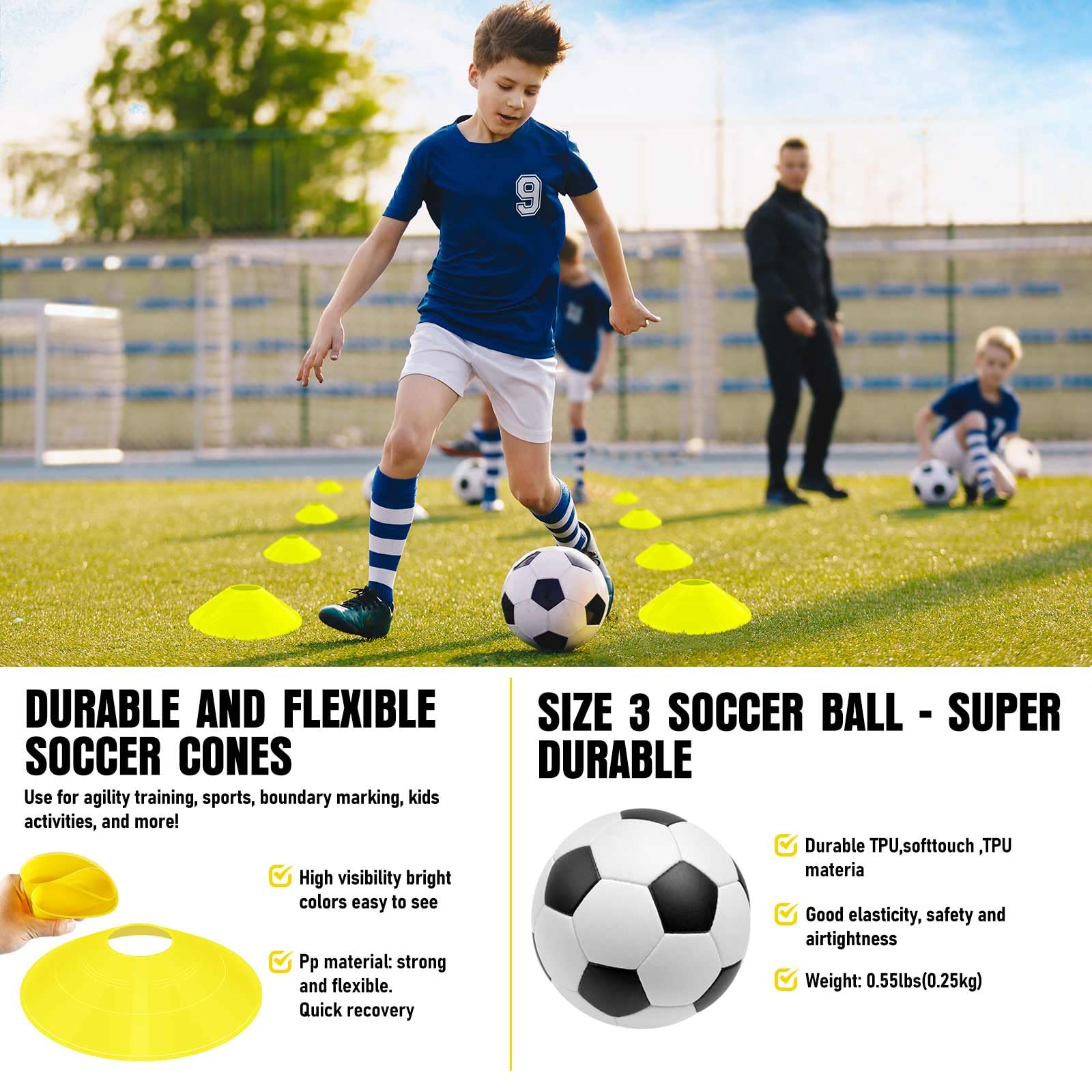 Soccer Goal, Kids Soccer Goals for Backyard Set, Pop Up Soccer Net view 5