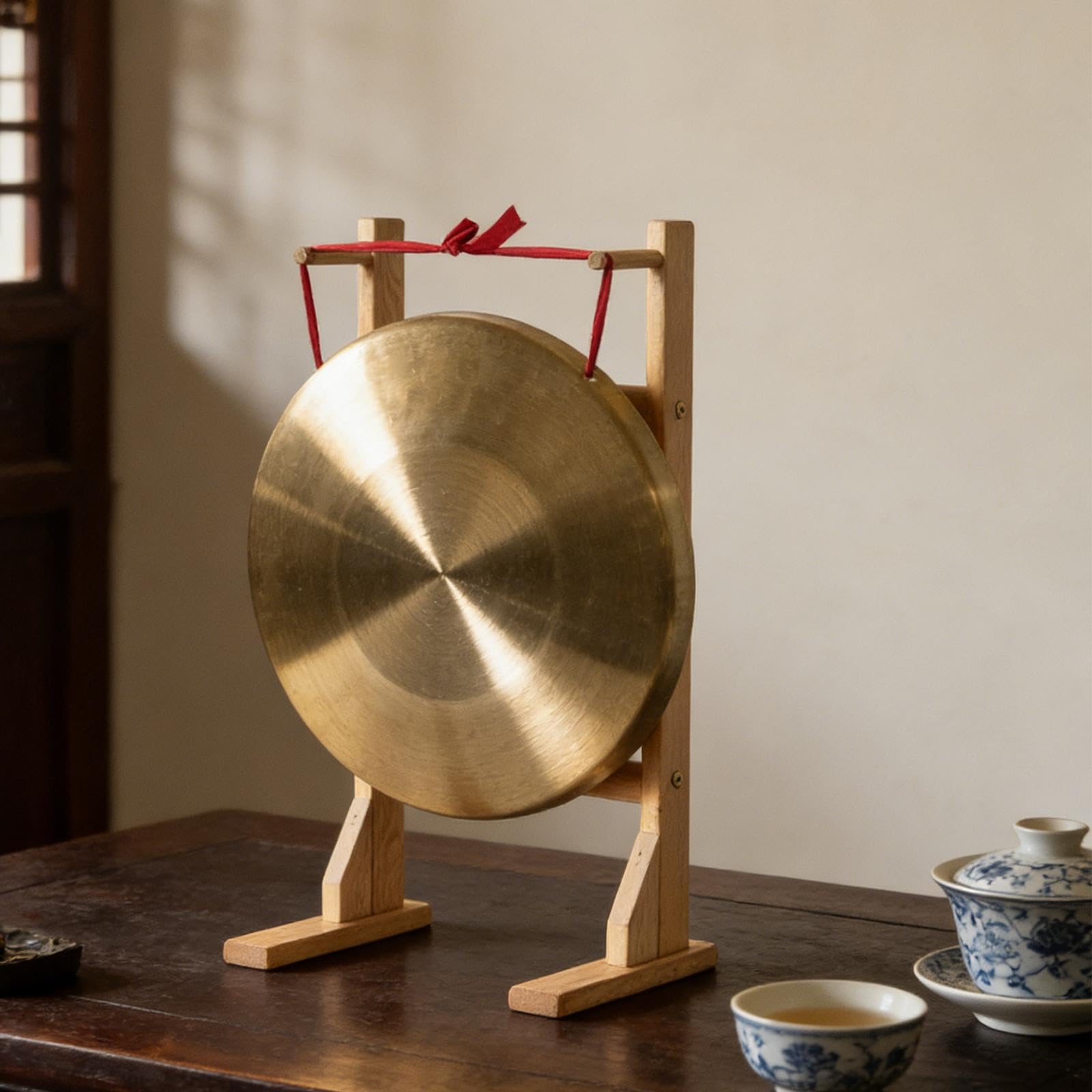 Support En Bois pour Gong Portable jusqu'à 15,75 Pouces (40 Cm) - Présentoir pour Gongs.