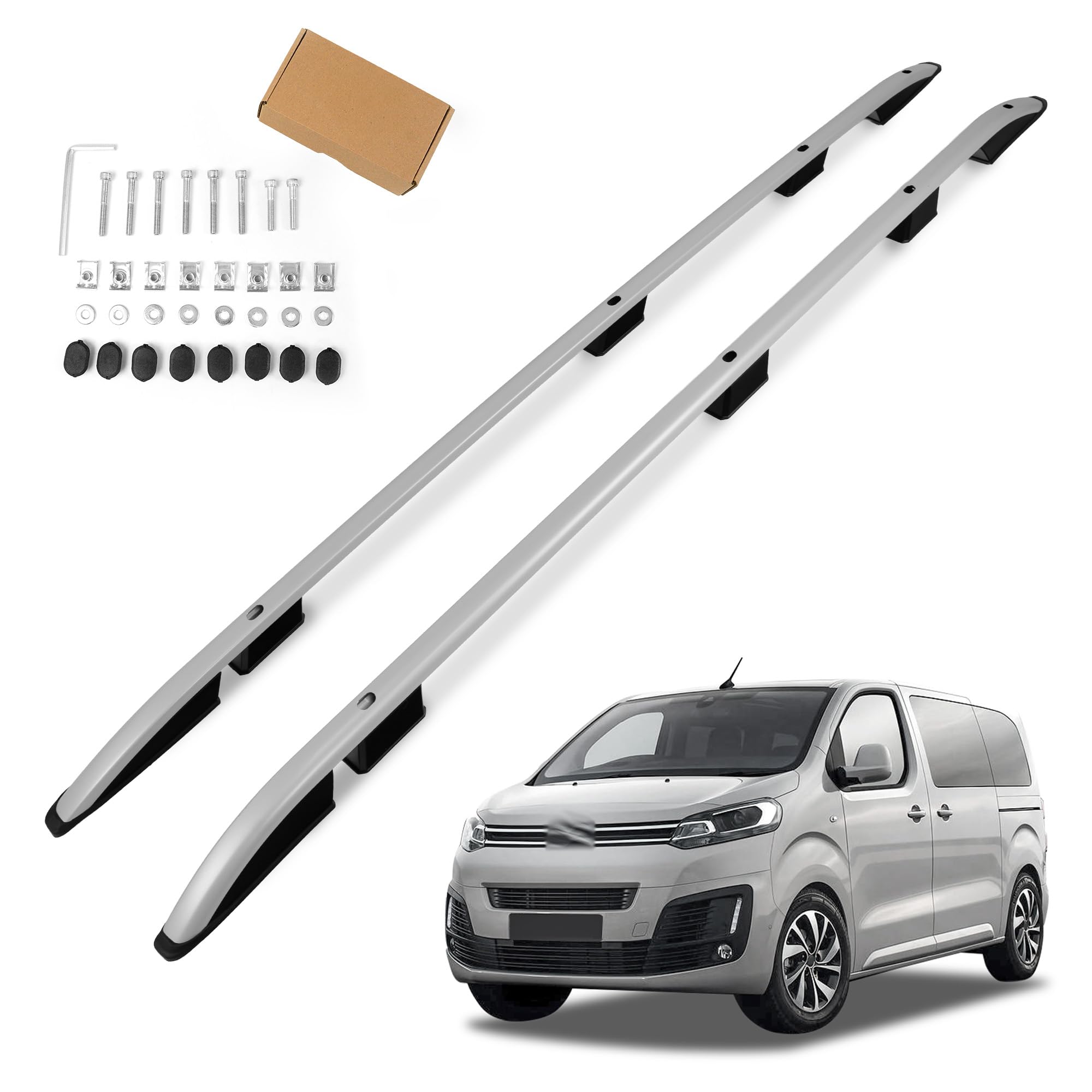 CHROMEMASTER | Barre da Tetto, Rail Tetto Compatibile con Citroen Spacetourer L2 M MEDIO 2016+ | Sono Utilizzate per il Montaggio di Portapacchi, Box da Tetto o Portabiciclette | Alluminio