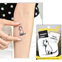 Semi-Permanent Tattoo, Micro Cute Kitten, Long Lasting Temporary Tattoos, Waterproof Plant-Based Ink, Lasts 1-2 Weeks, Color Develops in 24 Hours MNF197