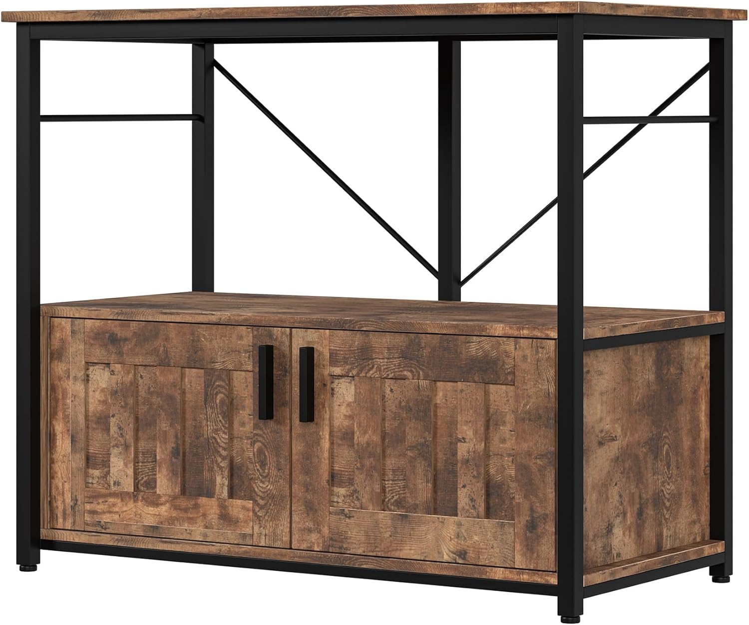 CABIHOME Aquarium Stand 40-50 Gallon High-Capacity, Double-Tier Fish Tank Stand with Metal Frame & Waterproof Storage, 660 Lbs Capacity, Adjustable Leveling Feet, Brown