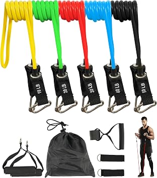 Fitvids Resistance Loop Bands Set - 5-Level Exercise Bands for Home Fitness, Physical Therapy & Strength Training 10-50lbs