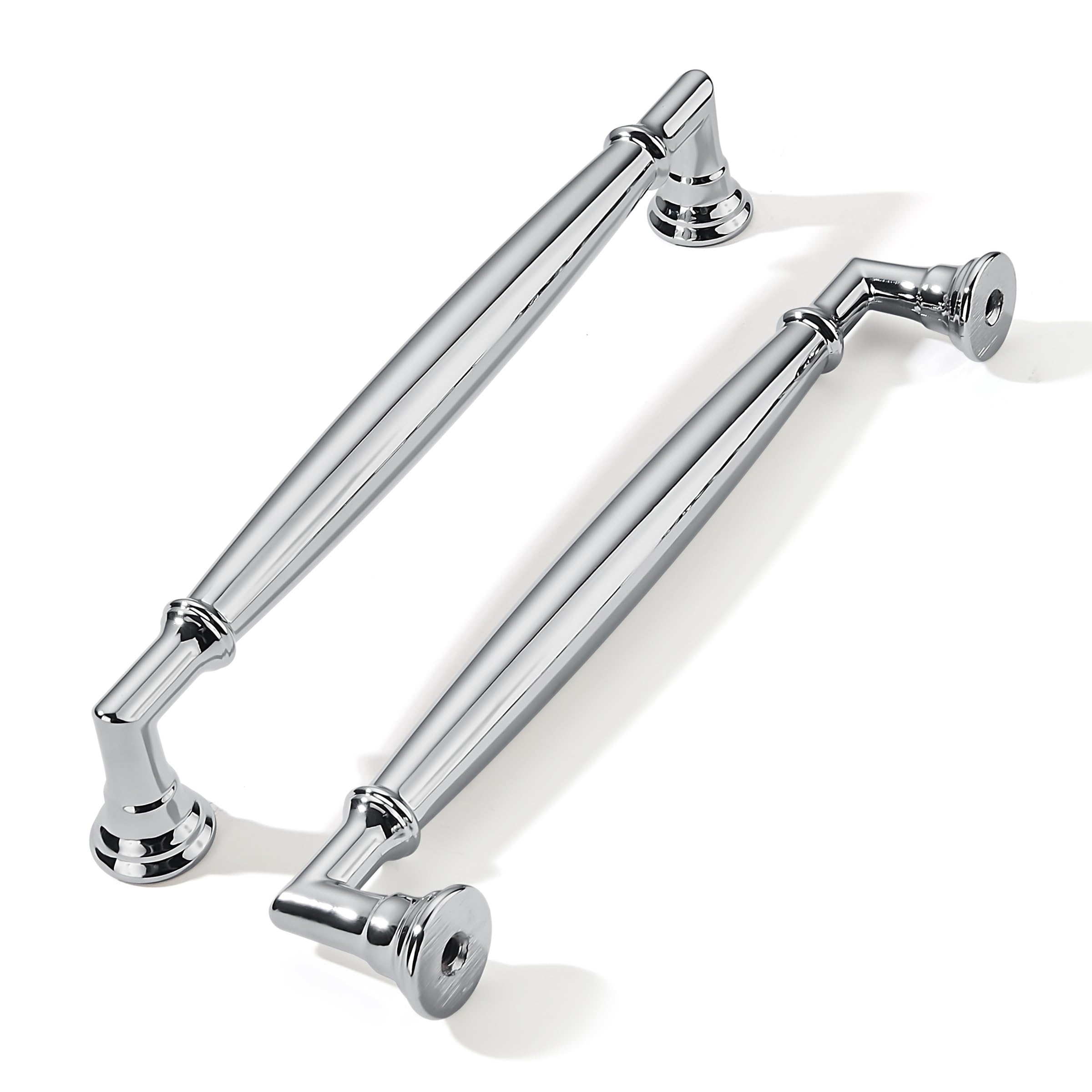 khtumeware 2 Pack 6 Inch(152mm) Polished Chrome Cabinet Pulls Heavy Duty Solid Cabinet Handles Kitchen Cabinet Hardware for Cupboard Drawer Handles — image 1
