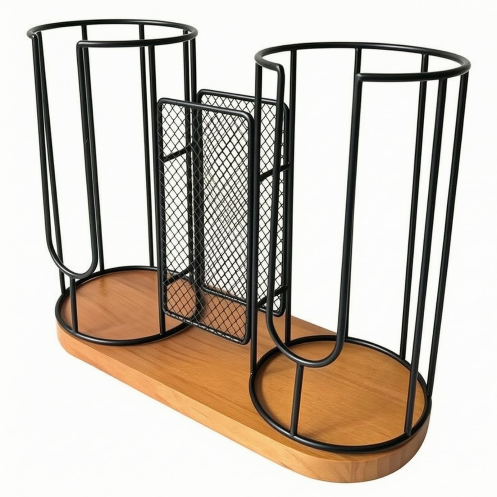 Gralara Rack Portavasos Encimera Negro | Resistente, Dispensador Vasos Papel para mostrador, Organizador Escritorio para Vasos, Bar, Cafetería, Estilo C