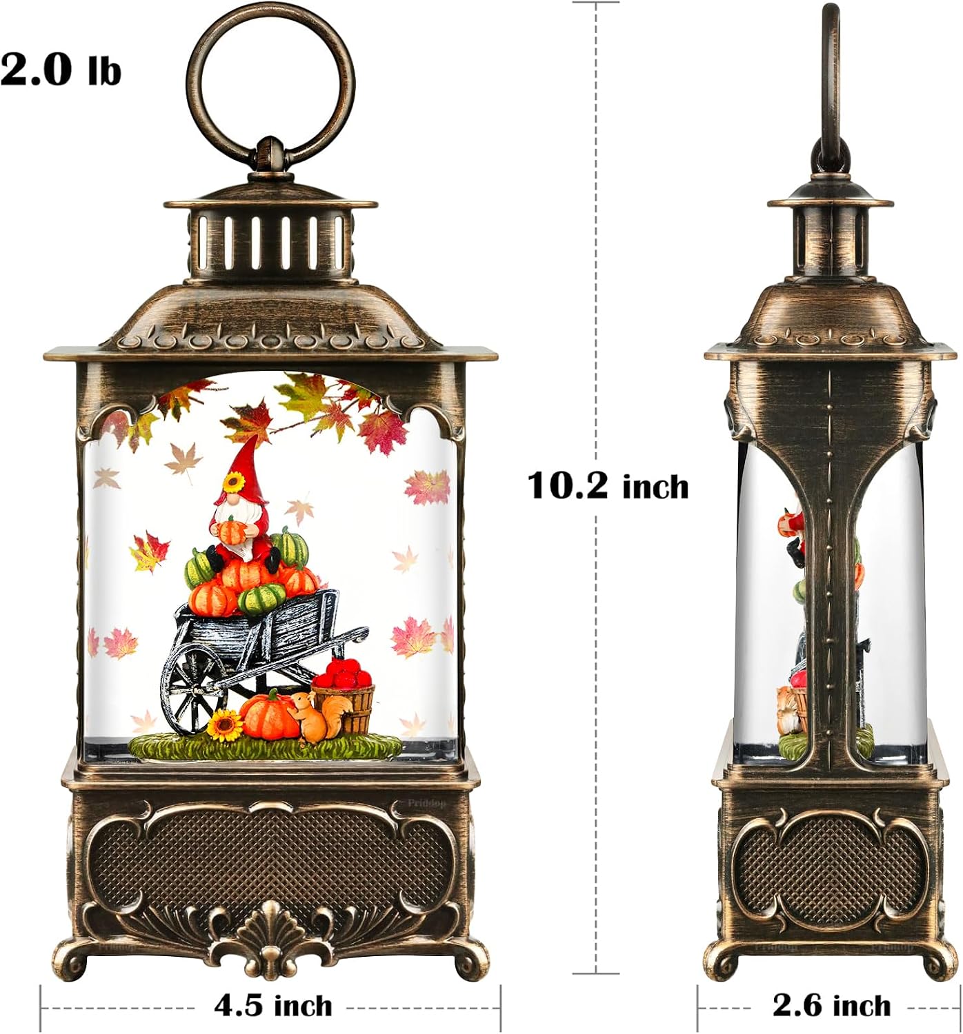 Fall Snow Globe Lantern Fall Decorations for Home Gnome Snowglobe image 5
