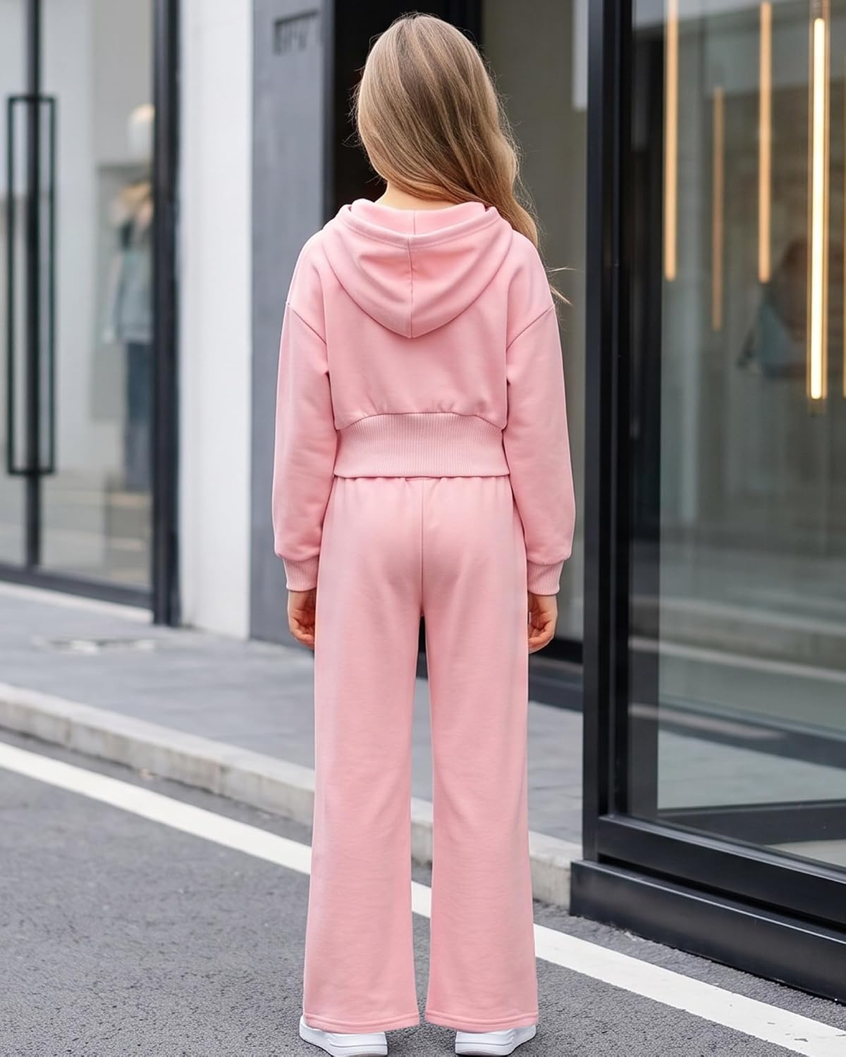 YOURUIKEY Girls 2 Piece Outfits Hoodie Sweatsuit Girl Clothing Set 7-14Y