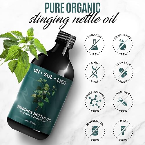 Miniatura 5 de Aceite multiusos de ortiga para el crecimiento del cabello y suavizante, hidratante para hombres y mujeres, totalmente natural, 4 onzas