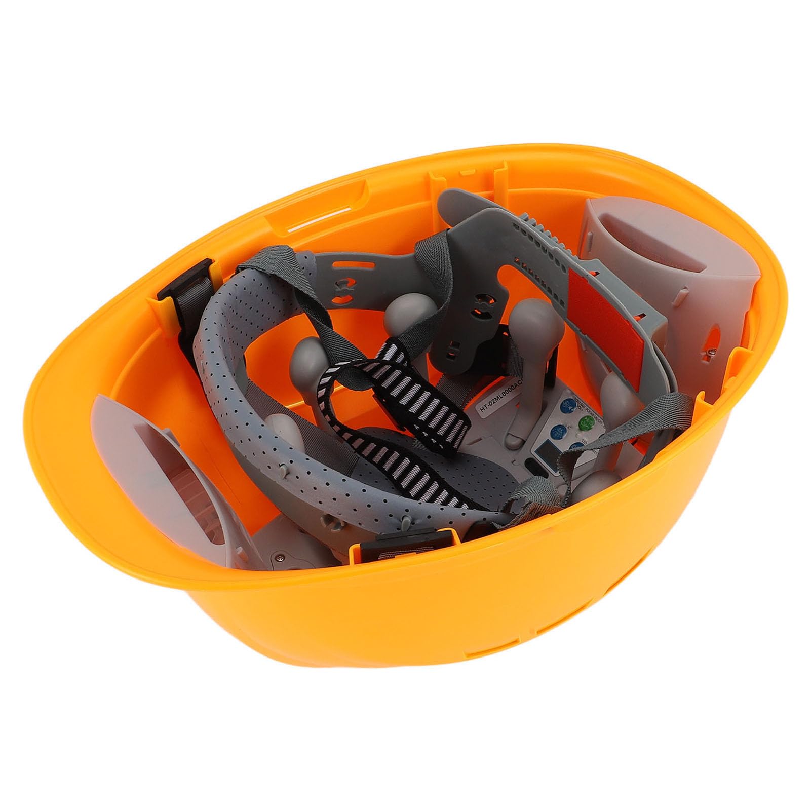 Casco Duro de refrigeración Industrial con batería de 8000 mAh y energía Solar: Casco de Seguridad ABS Amarillo de Alto Impacto con Ventiladores Turbo duales, comunicación