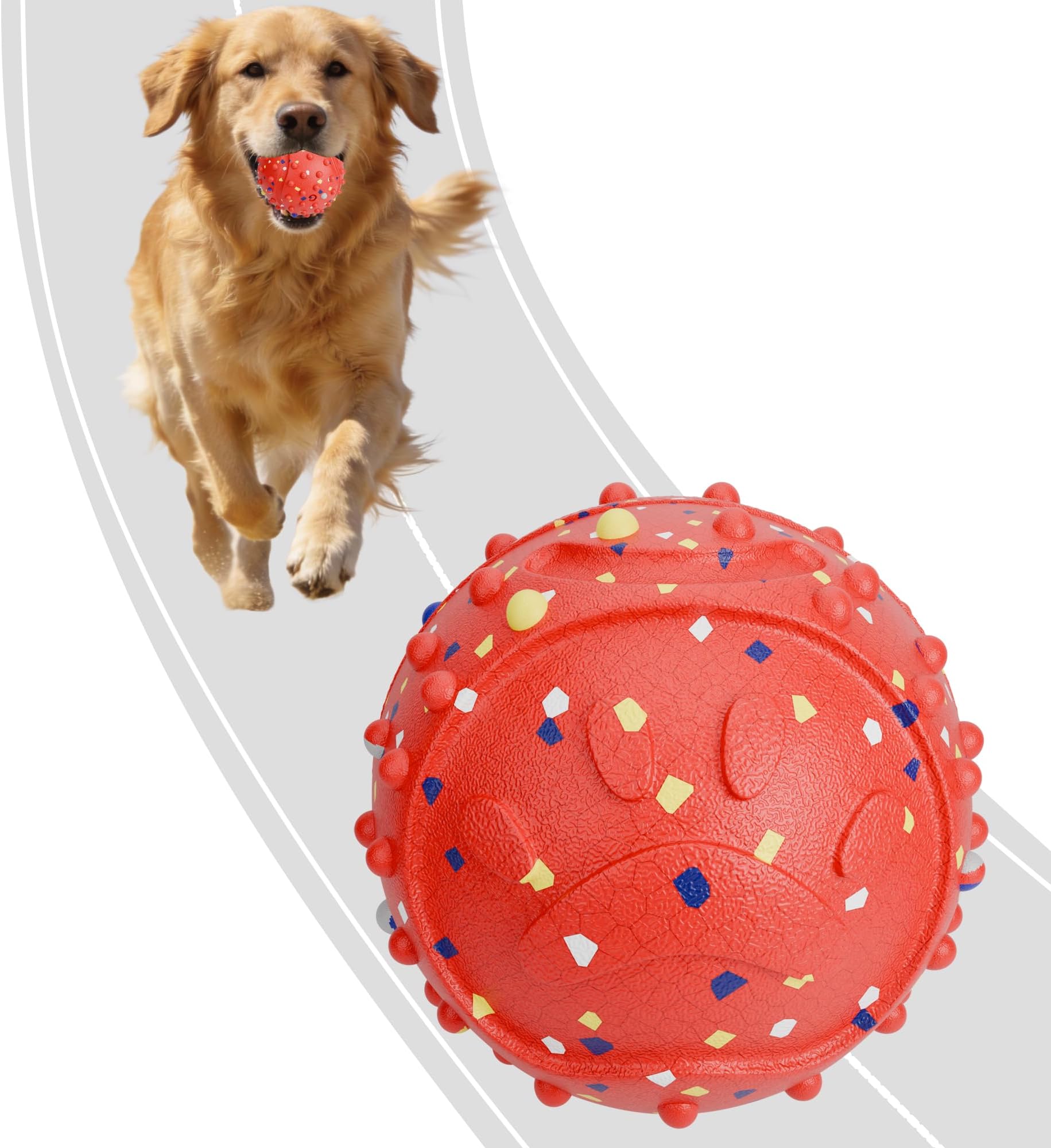 - Interactive Dog Balls, Durable Motion Activated Automatic Rolling Ball for Aggressive Chewers, Indestructible Dog Toy Ball for Training Dog Catch and Fetch, Large Medium Small Dog (3in, Red)