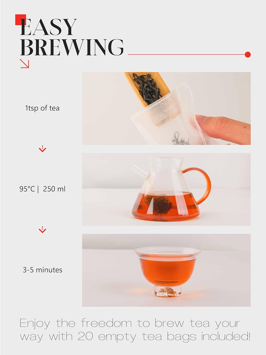 CO-OP 1950 Honey Black Tea Loose Leaf Tea, 100g, Premium High Mountain Whole Loose Leaf Black Tea, Naturally Sweet & Mellow, Unique Floral & Nectar Aroma, No Additives, 20 Empty Tea Bags Included, Tin