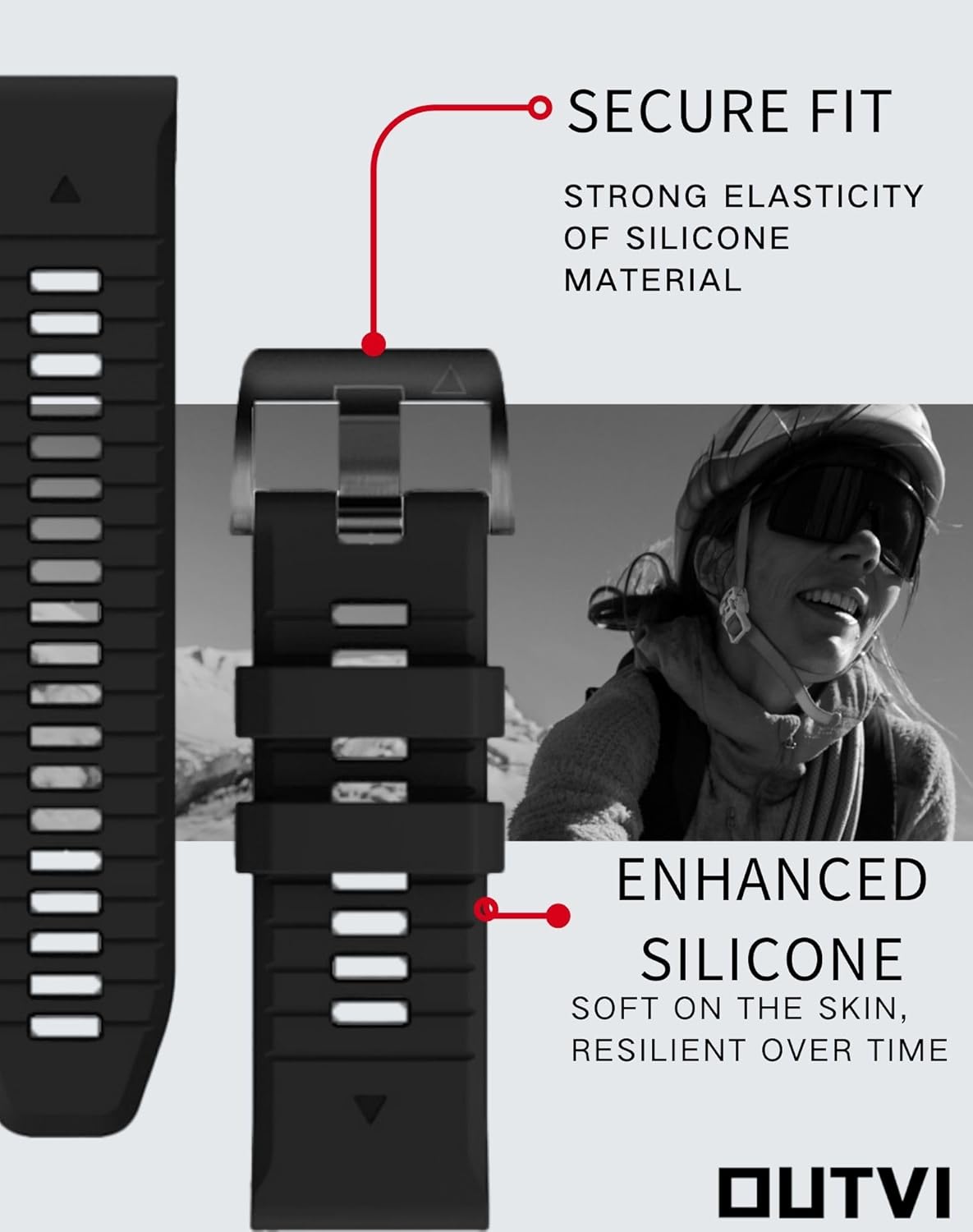 22mm watch band for garmin fenix 5 6 7 pro Sapphire Solar Forerunner 965 955 935 745 epix Pro Gen 2 47mm only soft silicone quick fit 22 watch bands replacement for men women - Image 4