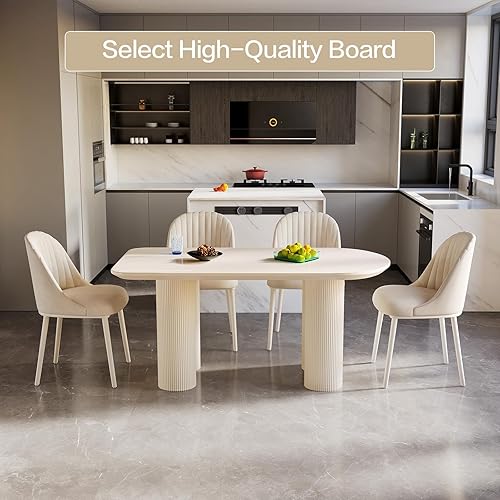 Miniatura 3 de Guyii Mesa de comedor de 54.52 pulgadas, mesa de cocina moderna para 6 personas, mesa de comedor interior para cocina, bar, sala de estar, espacio