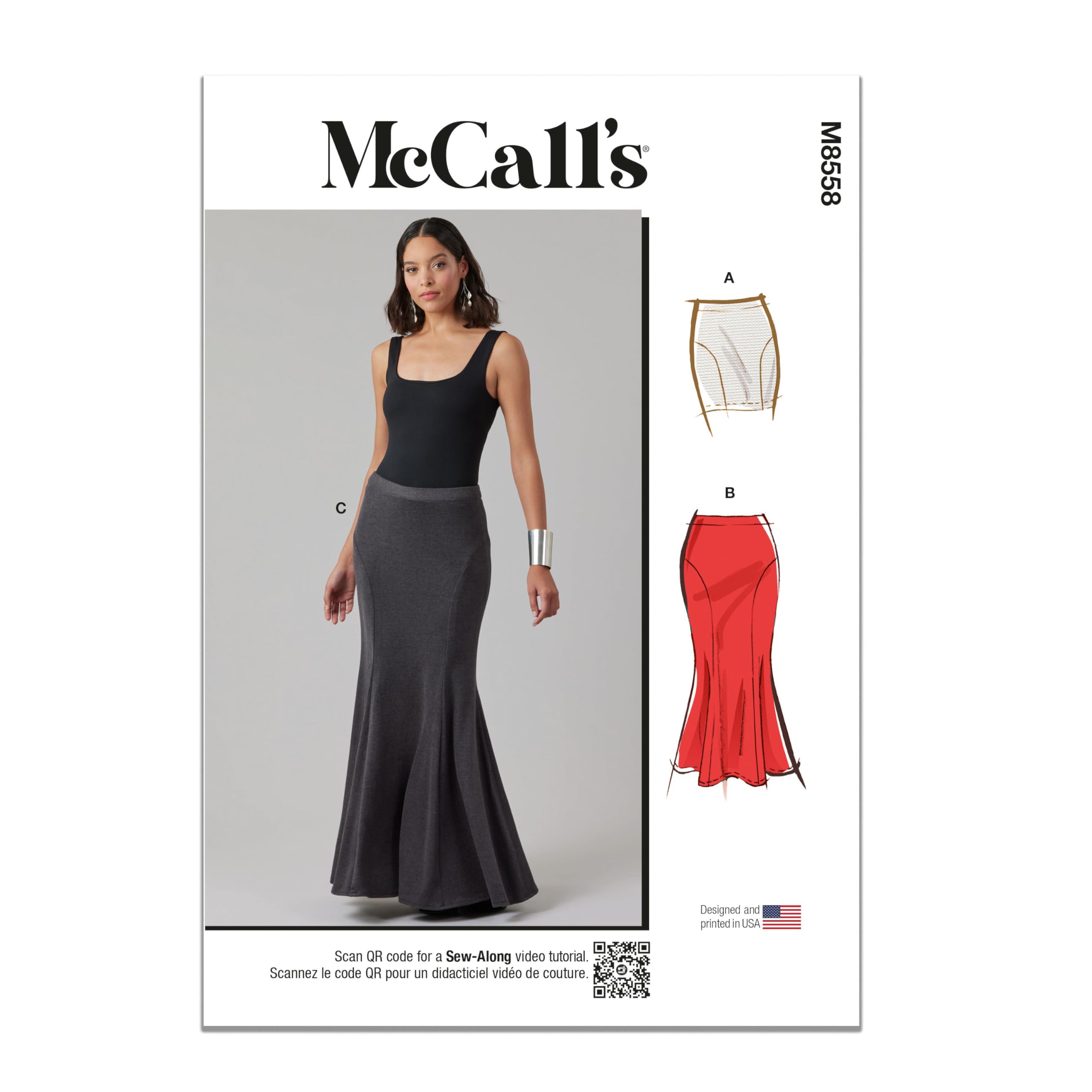 Patron jupe en tricot McCall's M8558K5 coudre vêtements stretch
