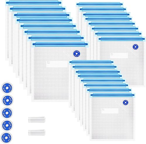 Sous Vide - Bolsas de 31 unidades, reutilizables, sin BPA, bolsas selladoras al vacío, bolsas de almacenamiento de alimentos al vacío para cocinar,