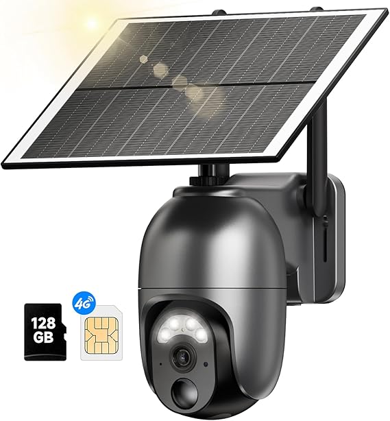 ELECCTV Fotocamera Da Esterna 4G LTE 4K Con Pannello Solare, Rilevamento Movimento 0.1s, Visione Notturna, Per Caccia E Monitoraggio Fauna Selvatica, Con SIM E SD 64GB