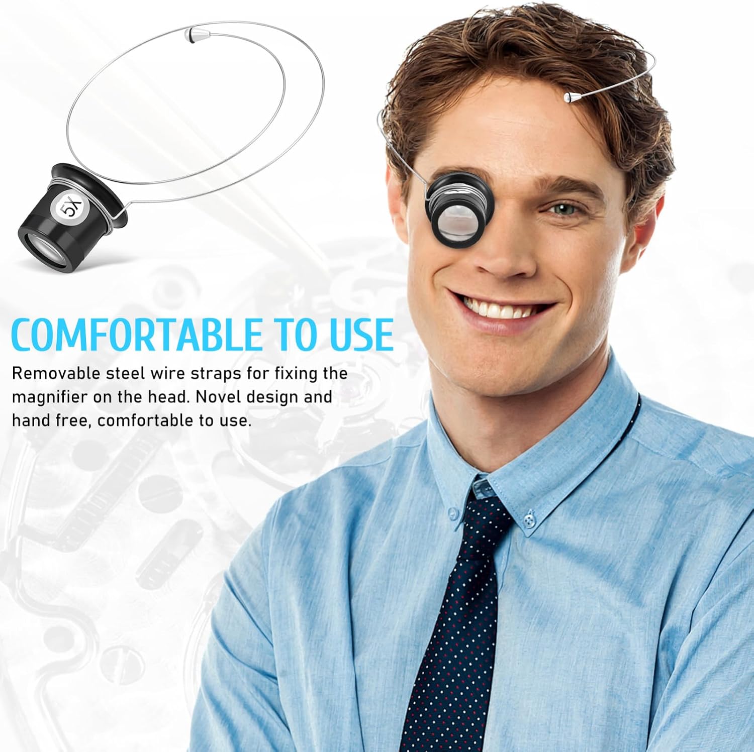 VOSAREA 1 Set Headband Magnifying Glass Sturdy Watch Loupe Magnifying Glass Jewelers Loupe Tool Jewelry Experimental Repair Tool