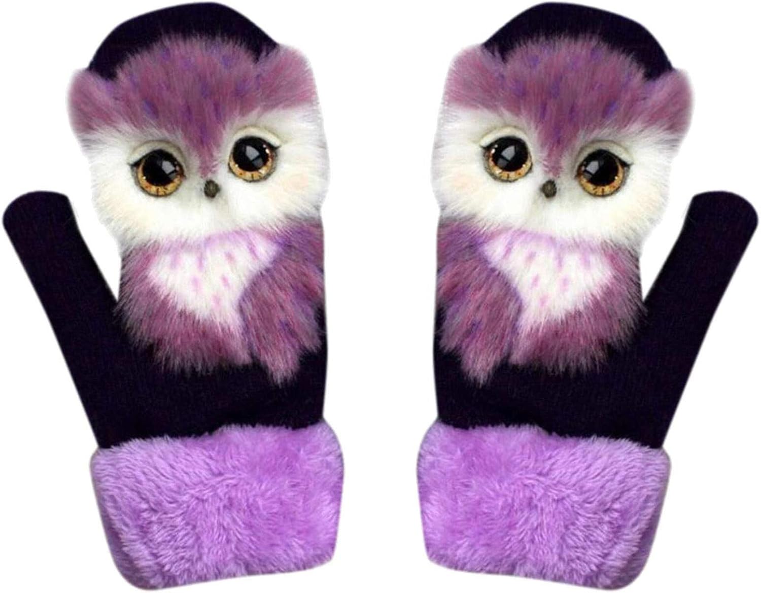 HandGerritKnitted Pet Gloves Handmade Plush Animal Gloves,Full Fingers Thickening Soft Winter Warm Mittens for Kids Girl