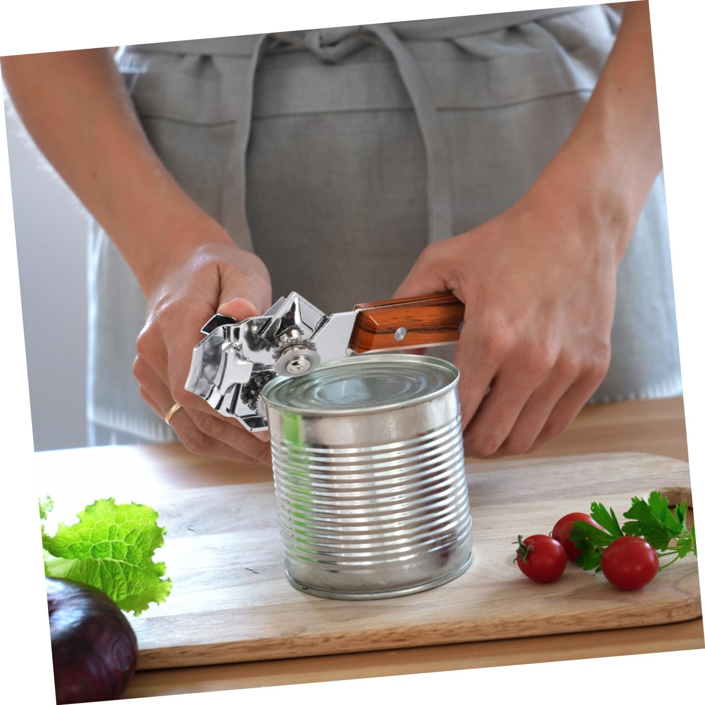 Stainless Steel Can Opener Wooden Handle Multifunctional and Bottle Opener for Comfortable to Hold Kitchen Bar and Home Use Resistant Kitchen Gadget