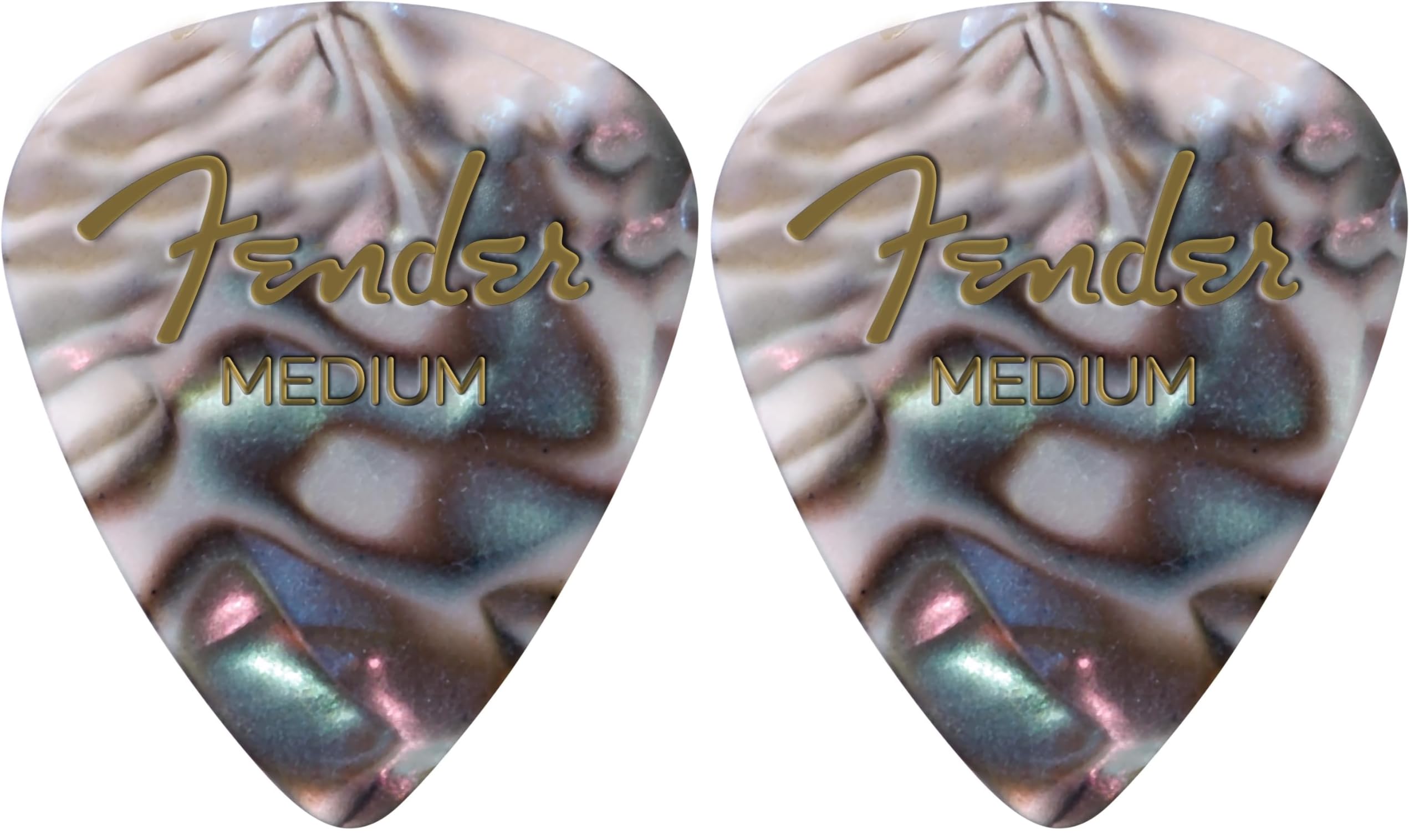 Premium Celluloid Guitar Picks 351 Shape, Abalone, Medium, 24-Pack