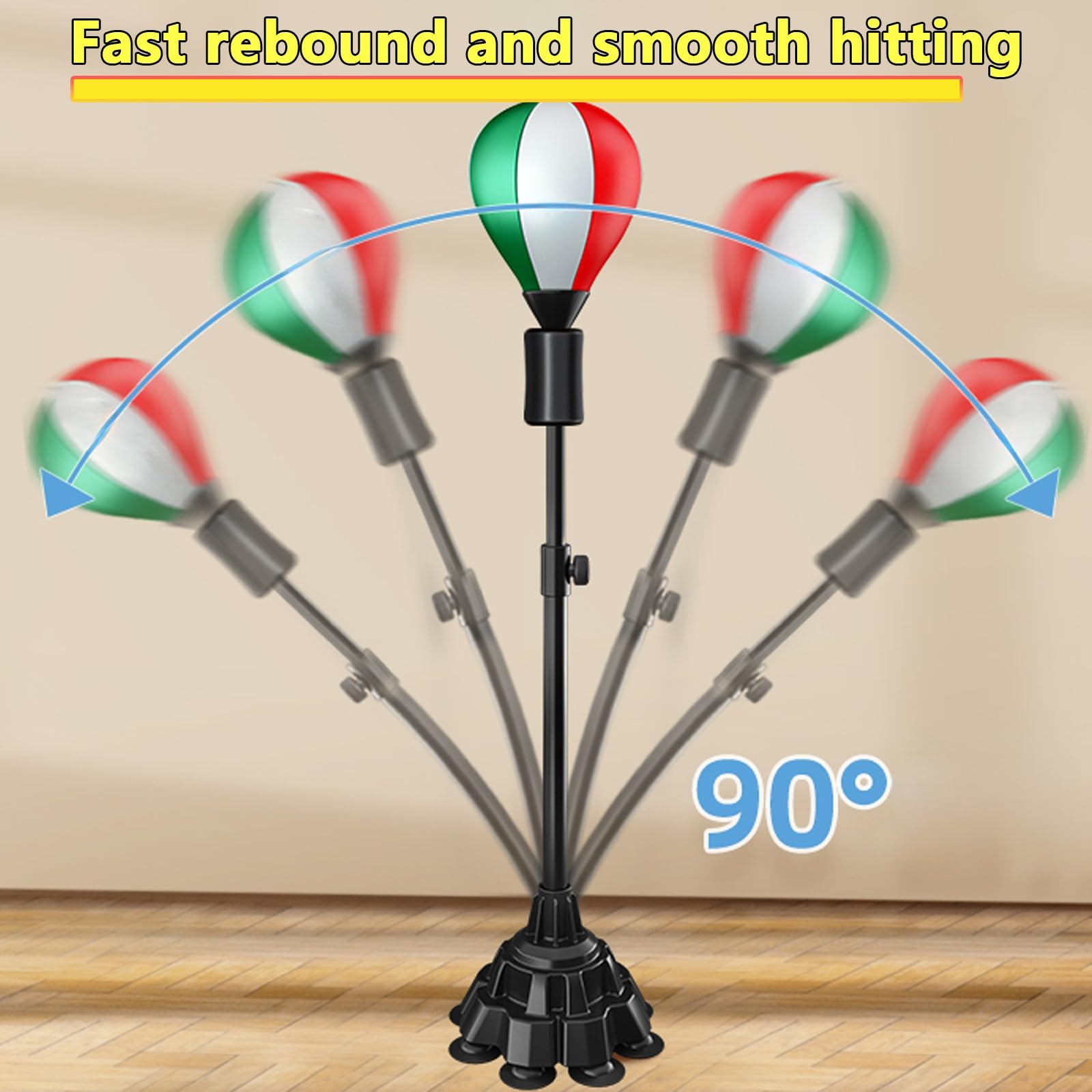 Punching Ball con Guantini per Adulti e Bambini, Sacco da Boxe con Altezza Regolabile 120-160cm, Upgraded Palla di Pugilato da Terra con Base Stabile Perfetto per il fitness e l'allenamento(Blu
