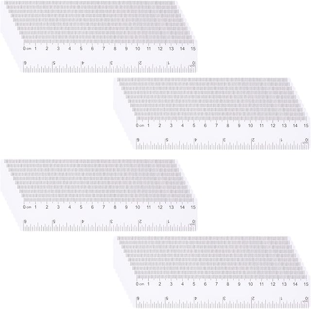 AIEX 40pcs 6inch Inch Ruler, Small Transparent Ruler Plastic Mini Rulers Bulk with Inches Centimeters for Kids Students Schools Office Supplies (Transparent)