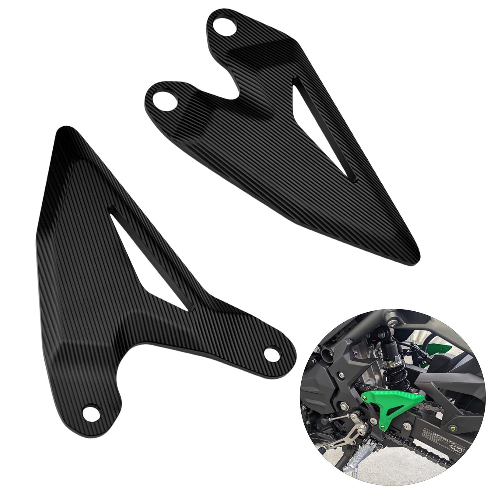 CNC Aluminum Foot Peg Heel Guards For Kawasaki Ninja 400/Z400