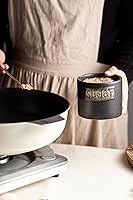 Vista 7 de LYEOBOH Azucarero Negro con Tapa y Cuchara, Contenedor de Azúcar Estilo Granja de 15 Oz para Accesorios de Barra de Café, Contenedores