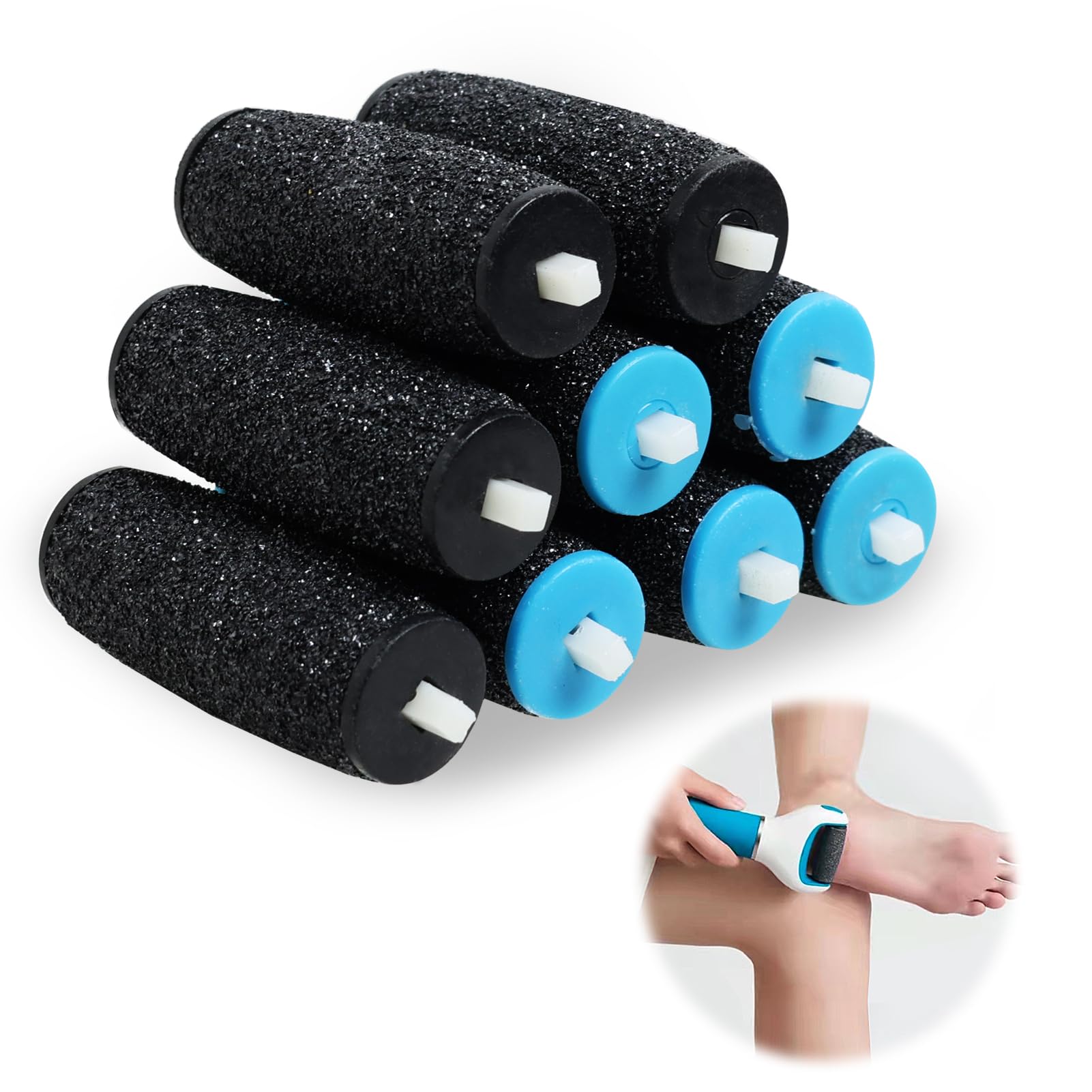9pcs Foot File Replacement Rollers Compatible with Pedi, Pedicure Hard Skin Remover Refills 5 Extra Coarse & 4 Regular for Scholl Velvet Smooth