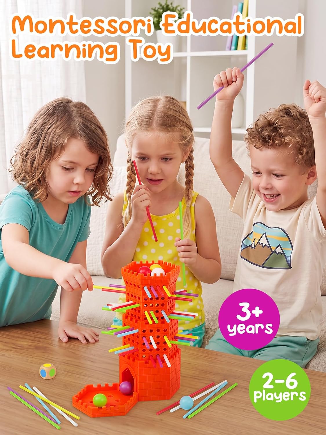 Montessori 3D Board Game Educational Math Toy with 42 Sticks for Ages 3-6 image 3