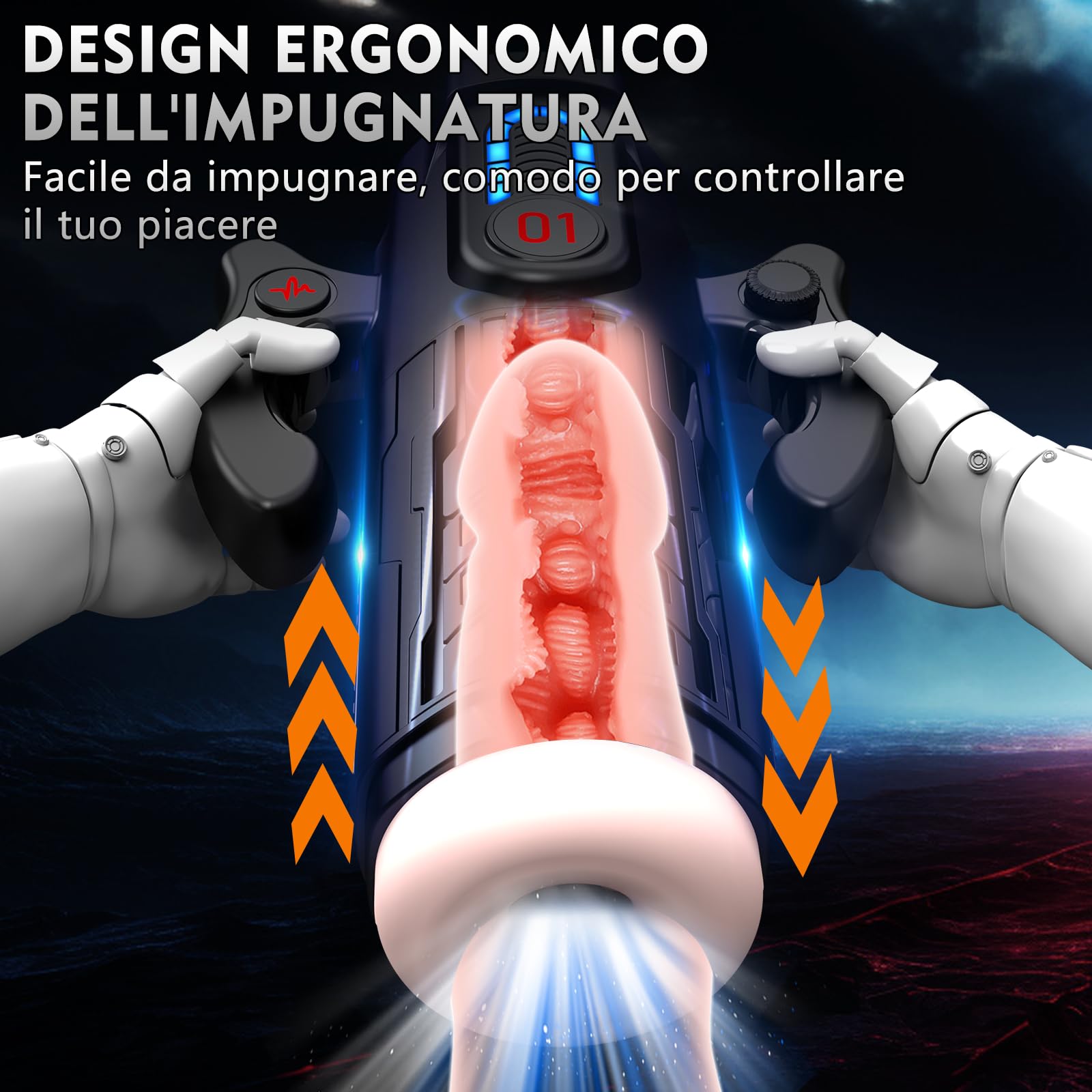 Masturbatore Maschile Automatico Sex Toys Uomo - Masturvatore per Uomo con Vagina Finta e Modalità di Spinta, Suzione e Vibrazione Masturbtore per Pene Sexy Toys Sessuali per Uomini con 6 Anello Pene