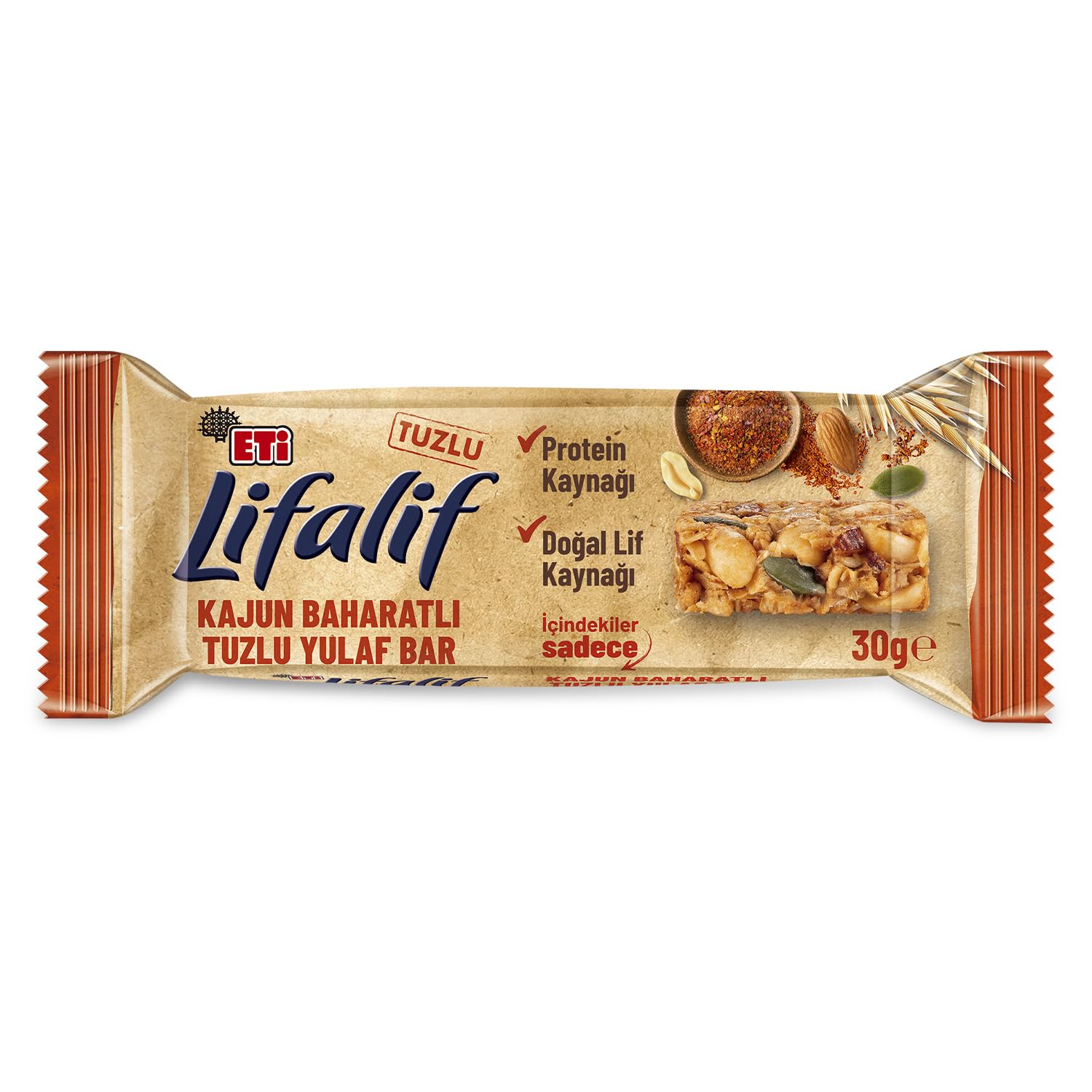 Eti Lifalif Kajun Baharatlı Tuzlu Yulaf Bar 30 g