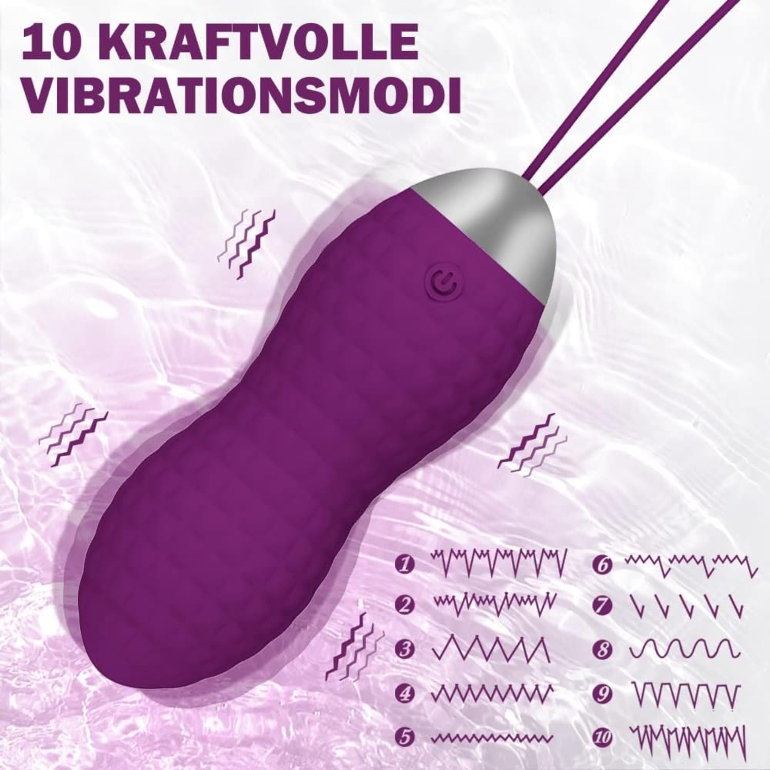 Vibratore, vibratore a forma di proiettile, stimolatore del punto G a forma di proiettile, dotato di telecomando wireless da 10 metri, 10 modalità di vibrazione
